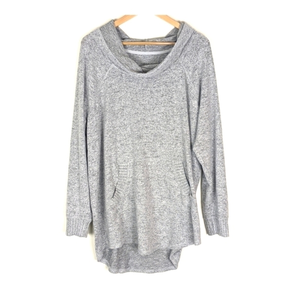 Torrid Women's Super Soft Plush Cowl Neck Raglan Tunic Sweatshirt Women’s 2 Gray - Picture 4 of 10